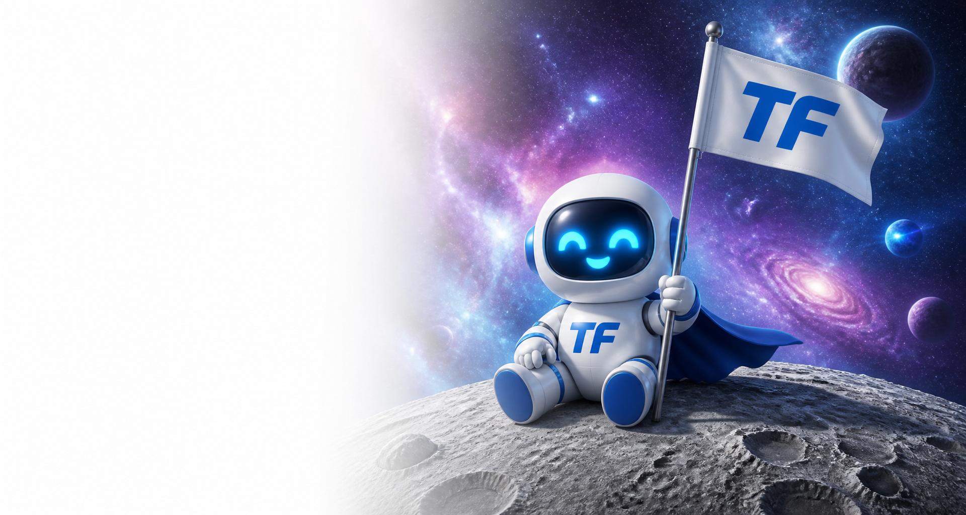 Filuren på månen med TF-flagga